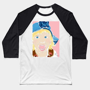 Happy Girl with Blond Hair and Blue Hat Baseball T-Shirt